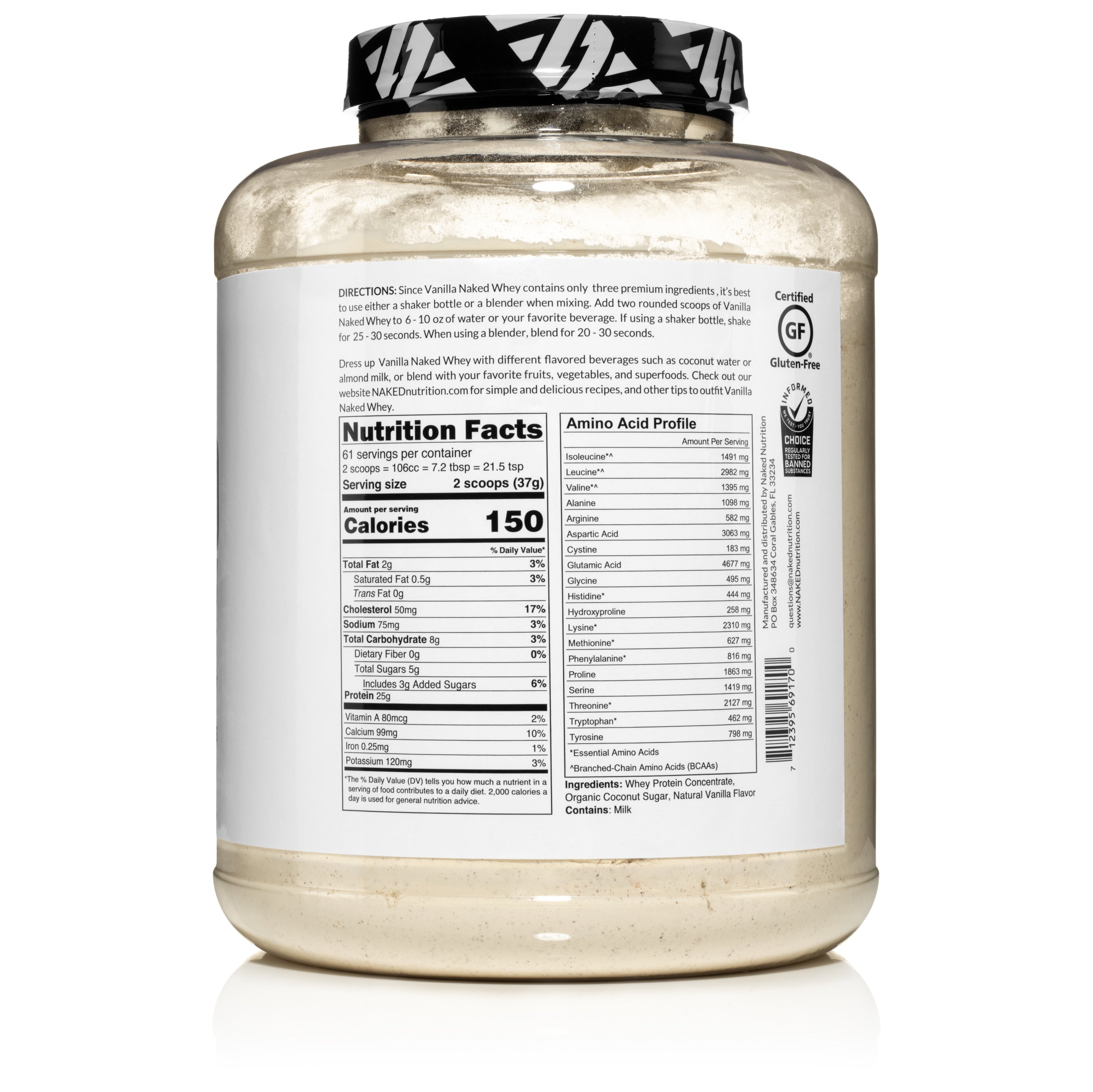 Vanilla Whey Protein Powder | Naked Vanilla Whey - 5lb